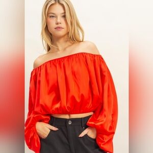 Women's Very Sexy Off-Shoulder Stunning Orange Top Pre-owned XL